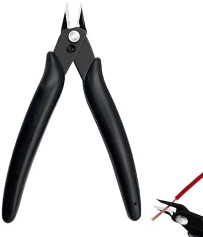 Wire Cutters,170 Flush Cutter,Stainless Steel Wire Cutter,Black Precision Small Side Cutting Pliers,Side Cutters with Non-Slip Soft Black Handle,for Model Kits,DIY Craft Jewelry,Zip Ties.