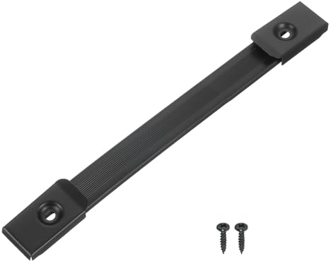 sourcing map 9.7 Inch Speaker Handle Pull Cabinet Grasp Strap Style Spring Steel Handle with Screw Black 1Pcs