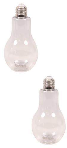 MAGICLULU 2 Set arredamento lampadina luminosa bottiglia micro ambientale terrario barattoli di lampadine decorazione arredamento del paesaggio mestiere chic plastica bianca