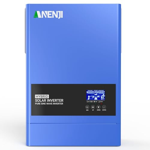 Aninerel 6,2KW Solar Hybrid Wechselrichter 48Vdc zu 230Vac Reiner Sinus Wechselrichter mit 120A MPPT Laderegler, PV Array MPPT Voltage Range60-500Vdc, für 48V Lithium Batterien,Eingebautes WiFi-Modul