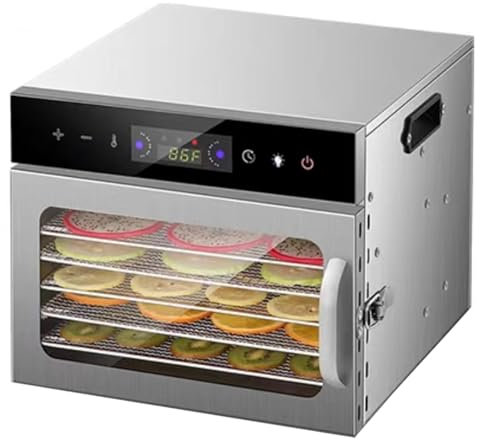 Liofilizzatore 6/8/12/18, macchina per essiccazione alimentare in acciaio inossidabile con temperatura regolabile, timer e display LCD per pesce, verdure, carne secca, erbe aromatiche, a 6 strati