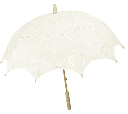 Oshhni Spitzen-Hochzeitsschirm, bestickter Hochzeits-Brautsonnenschirm für Bühnenauftritte