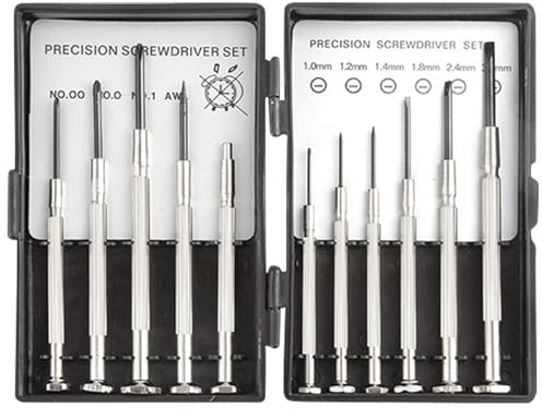 11 Pcs Precision Mini Screwdriver Set, Glasses Repair Small Screwdriver, Precision Repair Tool Kit with 11 Different Size Flathead and Philips Screwdrivers, Ideal for Glasses, Watch, Jewelers