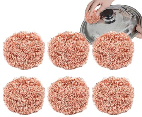 Paille en cuivre pour assiettes, brosse non rayante en cuivre – éponges réutilisables pour frotter, accessoires multifonctionnels pour le nettoyage de la cuisine pour hotte, poêle, four,