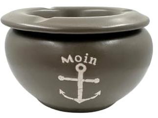Maritimes Steingut-Geschirr in taupe – Aschenbecher, Anker | Mix & Match Serie aus Keramik - nautische Motive zum Kombinieren - Küchenzubehör, Geschenkartikel – Seaside No.64