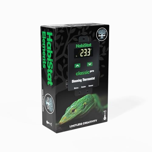 Habistat Classic Pro - Termostato dimmerabile per terrario, nero, 450 Watt, per terrario interno, termostato per rettili, regolatore di temperatura per animali domestici, serpenti, gechi, draghi