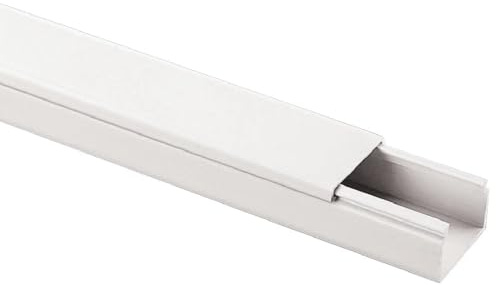 Mini canalina 20x10mm, lunghezza 2 metri, autoadesiva, colore bianco, impianto elettrico a parete fuori muro, canaline per cavi elettrici, passacavi a parete, coprifilo, in tecnopolimero