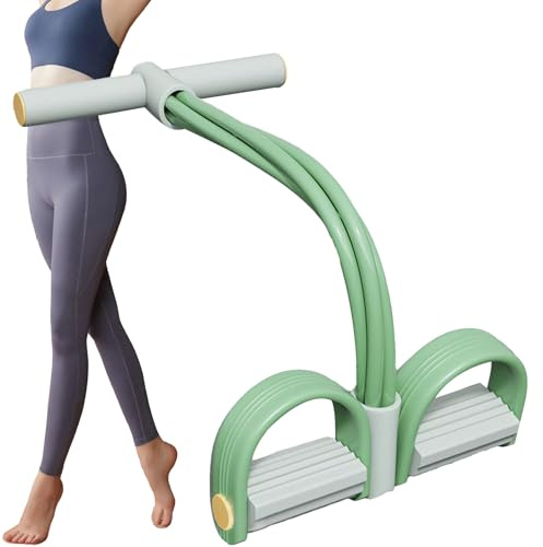 Banda de resistencia al ejercicio, 4 tubos de pedal, tirador de tobillo, banda de ejercicio, equipo de fitness elástico de cuerpo completo, entrenador para brazos, hombros, piernas, entrenamiento