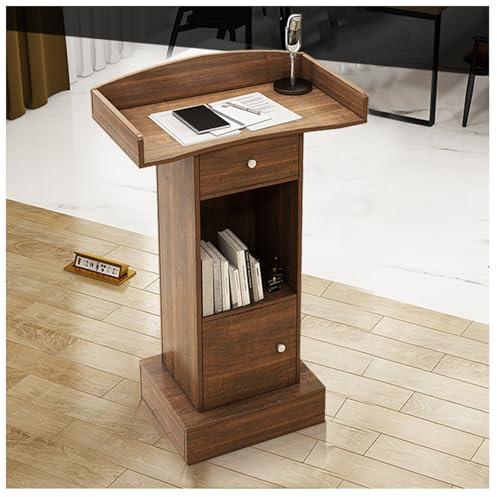 NQNFWCRJ Mostrador de Recepción Multifuncional Atril for Aula Mostrador de Consulta Cuenta con Una Encimera Extendida con Protección contra Salpicaduras Curva Cajones Sellados Y Base Elevada