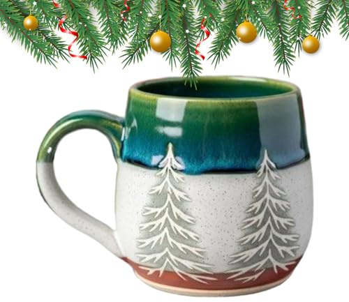 Mppchhn Taza Navideña - Vaso Para Bebidas De - Tazas De Café De Resina Con Patrón De Árbol Navideño - Para Mujeres Hombres Niños Amigos Mamá Señora Cocina Fiesta Navideña