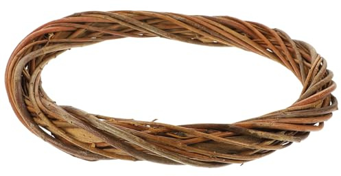HOMSFOU Couronne en Osier Naturel 30 CM pour Fabrication de Décorations Suspendues Mariage et Fêtes
