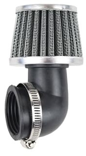 BISOMO Luftfilter, Sportluftfilter, 28 mm, Biegung 90°, Motorrad Filter, Chrom Optik, Geeignet für Simson S51, S70