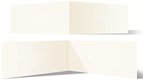 50 Blanko Klappkarten quer DIN Lang 210 x 99 mm Naturpapier 300 g/qm Set Papier wählbar