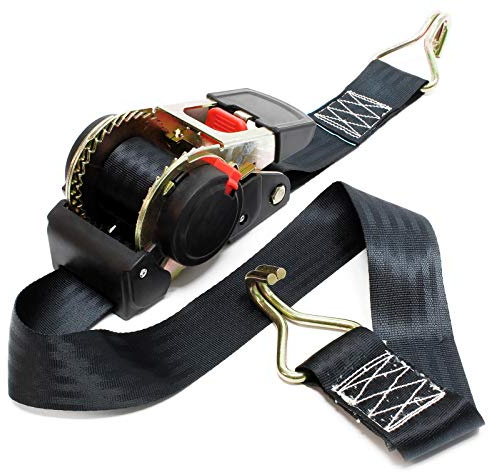 Cinghia fermacarico automatica a cricchetto 1,8m x 50mm PES Con ganci Autoavvolgente 750 daN