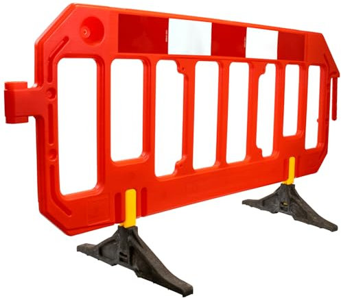 Chapter 8 Traffic Management Road Safety Barrier - 2 Metre in Orange - Temporary Pedestrian Safety for Events, Schools, Businesses, Road Works - Freestanding with 360° Swivel Feet For Easy Stacking