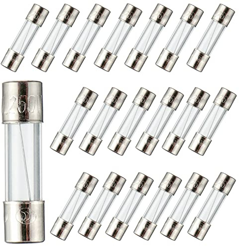 BOJACK F6.3AL250V 5x20 mm 6.3 A 250 V Schnell schmelzen Sicherungen 6.3 ampere 250 volt 0,2 x 0,78 Zoll Glasröhren sicherungen(Packung mit 20 Stück)