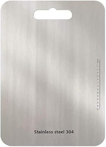 Schneidbrett aus Edelstahl 304 beidseitig BPA-frei Antibakteriell Nachhaltige Produkte Plastikfrei Arbeits Abdeckung Backbrett Küchenbrett mit Skala (Schneidbretter aus Edelstahl 304-29x 20CM)