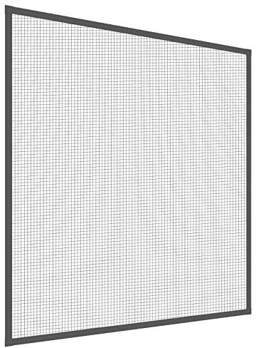 Mosquito Stop Insektenschutz-Fenster, Insektenschutzfenster, Fliegengitter Alurahmen, Spannrahmen-Fenster, individuell kürzbar, anthrazit, 120 x 150 cm, 23667