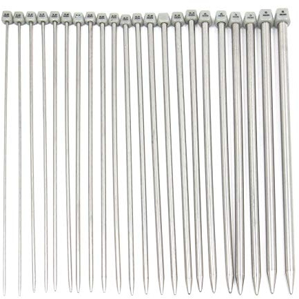 Ferri da Maglia Ferri Maglia in Acciaio Inossidabile 11 Paia 35cm Set di aghi per maglione in metallo per principianti