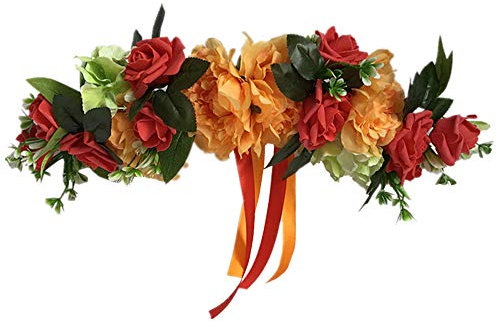 Vimmor Simulation Girlande Pfingstrose Rose Spiegel Girlande Willkommen Blumentür Sturz Wanddekoration Girlande Home Hochzeit Ornamente a