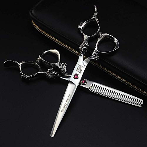 SLRMKK 2 X Premium Professional Ausdünnende Schere Salon bis 6 Zoll, Modellierschere Friseurschere Haar dünn und modellierend, Lila, 6,0 Zoll