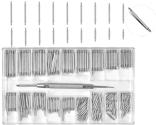270pcs Montre Bracelet Broches Barrettes, 1.5mm Assortiment de Barrettes à Ressort, Kit de Réparation Montre, Instrument Réglage pour Montres Bracelet pour réparation de bracelet de montre, 8mm-25mm