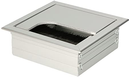 KOTARBAU® Aluminium Kabeldurchführung 80x80 mm für Möbel Silber Kabeldose Kabeldurchlass Eckig Eloxiert