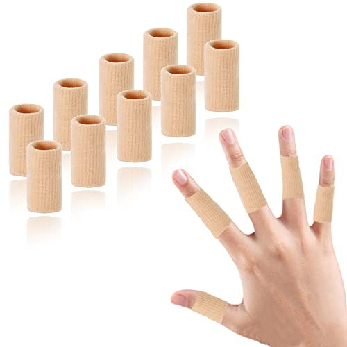 EDNYZAKRN 10Pcs Finger Compression Sleeves Support, Finger Sleeve Protectors Cots Thumb Brace for Trigger Finger Arthritis Swelling Basketball Sport