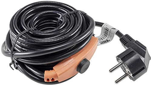 ChiliTec Frostschutz Heizkabel mit Temperaturfühler 6m Wärmekabel Anti Frost Kabel mit Schutzkontaktstecker für Wasserleitungen im Haus, Pool, Teich