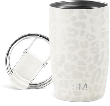 Simple Modern Travel Coffee Mug Tumbler with Flip Lid | Insulated Stainless Steel Iced Coffee Cup | Gifts for Women & Men | Voyager Collection | 350ml | Cream Leopard