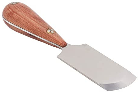 Lederschneidemesser Gebogene Leder Schneidemesser DIY Lederbesatz Leder Messer mit Holzgriff Schneiden und Trimmen von Lederwaren im Lederhandwerk