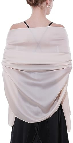 Stola Damen Festlich Schultertuch, dünner Schal für Abendkleid Sommer | Glänzend seidig weich, elegant, Vielseitig bindbar, ganzjährig geeignet,Kleider und Festlichkeiten,Farbvarianten.