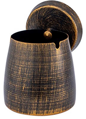 Posacenere a vento con coperchio acciaio inox/posacenere antivento e antipioggia per esterno e interno posacenere da tavolo con base antiscivolo/posacenere portatile per giardino e balcone bronzo