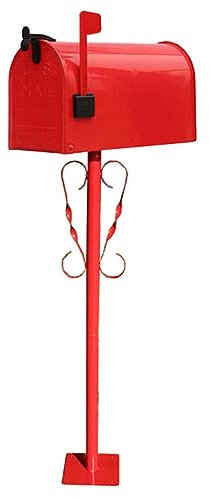 Post Box, Wall Mounted Letterbox, Letter Boxletterbox Post Mount Letterbox American Mailboxes With Stand Outdoor Garden Park Villa Metal Postbox Newspaper Letter Box Drop Box mailbox (Color : Red Wit