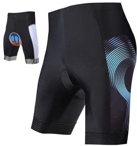 nanologi Radlerhose Herren mit Sitzpolster 3D, Fahrradhose Schnelltrockende, Elastische Radhose Atmungsaktiv aus Polyamid Fahrradhose Herren - L