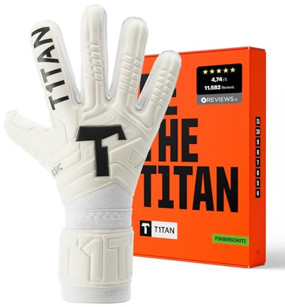 T1TAN Classic 1.0 White-Out (FP) - Torwarthandschuhe - mit Fingerschutz - Fußballhandschuhe für Torhüter - Größe 9
