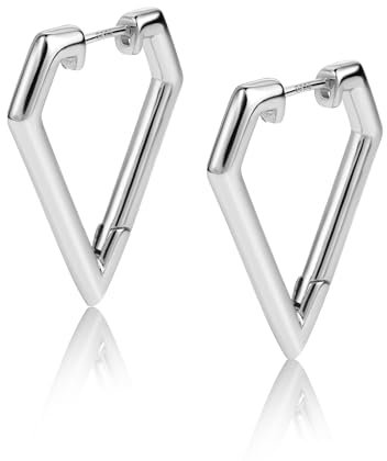 ALEXCRAFT Eckige Creolen Ohrringe 925 Silber Klein Damen Geschenk für Frauen Freundin Mama Mädchen