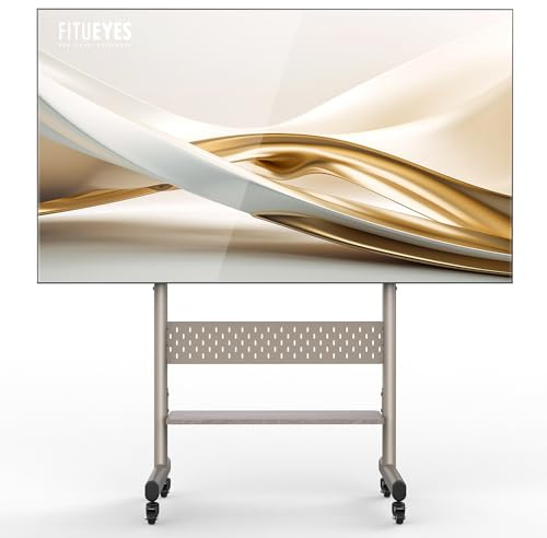 FITUEYES TV Ständer Rollbar Fernsehständer mit Rollen TV Rollwagen höhenverstellbar für 40-85 Zoll Fernseher Max 60KG VESA 600x400 mm