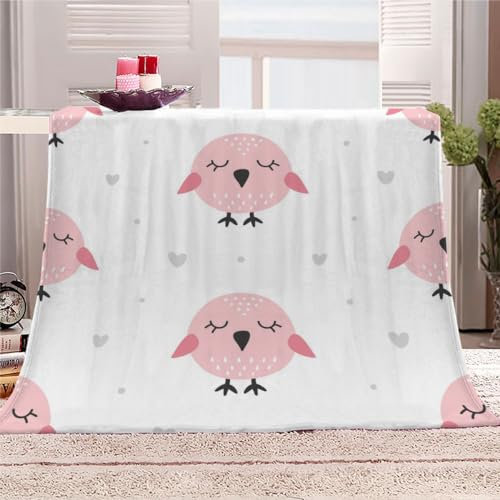 Eule Fleece Flauschig Kuscheldecke für Mädchen Jungen Cartoon-Tiere Sofa Flanelldecke Warme Kinderdecke Wohndecke für Bett Klimaanlage Decke Nap Decke Babydecke Winter Blanket 100x130cm