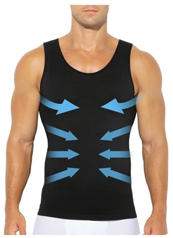 Casey Kevin Canottiera Contenitiva Uomo Compressione Dimagrante Canotta Elasticizzata Palestra Canottiera Bodybuilding Snellente Tank Fascia Contenitiva Pancia Uomo