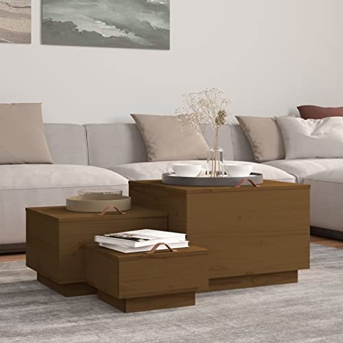 ZEYUAN Aufbewahrungsboxen mit Deckeln 3 STK. Braun Massivholz Kiefer, Spielzeugkiste, Aufbewahrungskiste, Kleideraufbewahrung, Kleideraufbewahrung & Organisation