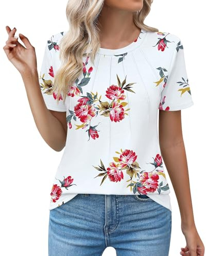 Todays Offers Special Deals Womens Short Sleeve Shirts Womens White Tops Size 12 African Tops For Women Floral Tops Women Uk Cotton Linen Beach Shirt Women Sheer Chiffon Blouse Warehouse Clearance