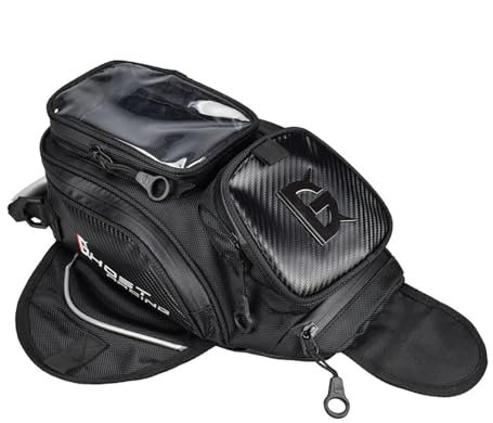VABOO Bolsa de Tanque de Motocicleta Universal Oxford Saddle Negro - Impermeable Bolsa Magnética para Teléfono de Pantalla táctil de 6,5 Pulgadas Accesorios de Moto Universales