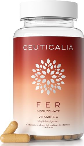 Nahrungsergänzungsmittel Eisen Bisglycinat - Energie, Konzentration, Abwehrkräfte - Für Erwachsene - Eisen Bisglycinat, Vitamin C - 90 Kapseln, 90 Tage