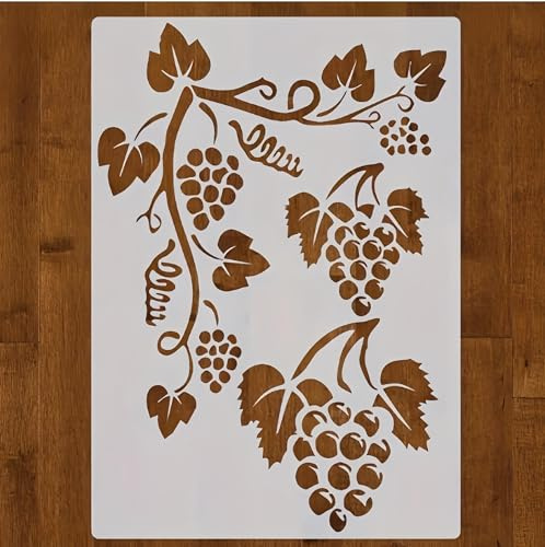 Pochoirs muraux réutilisables en forme de feuille de raisin pour travaux manuels, peinture sur bois, toiles, meubles, bricolage, scrapbooking