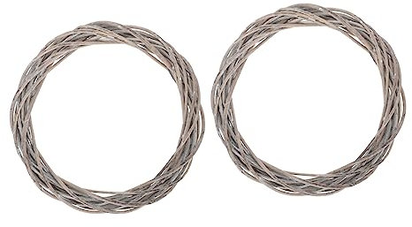 RORPOIR 2stücke Künstlicher Weihnachtskranz DIY Rattan Wreath Ring Für Tür Und Wanddekoration Grauer Rattan Kranz Für Festliche Anlässe Und Kreative Bastelprojekte