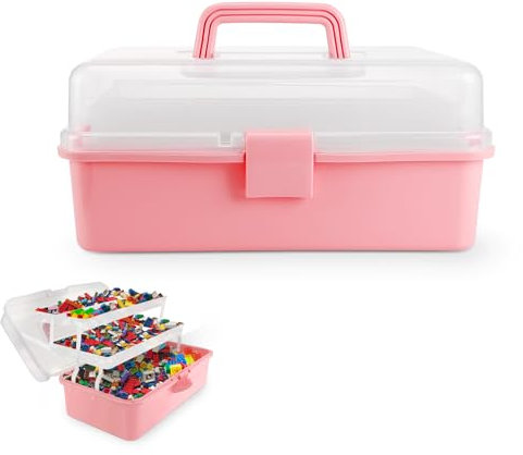 Farerkass Mehrzweck-Aufbewahrungsbox,große Kapazität Aufbewahrungsbox mit Fächern, 3-Regal Sortierboxen, Hausapotheke Box, Bastel-Organizer, Anwendbar als Nähkasten, Medikamenten Aufbewahrung