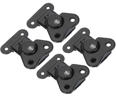 PATIKIL Spring Loaded Small Butterfly Twist Latch 2x1.5, 4 Pack Steel Twist Latch and Keeper Toggle Clamp Metal Hardware for Case Box Chest Closure, Black
