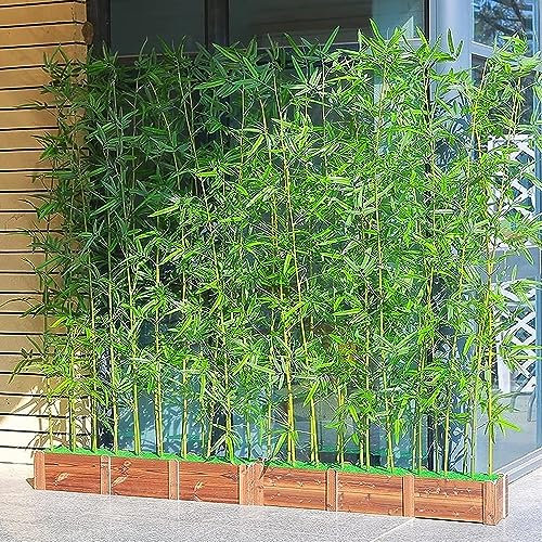 vhdurike Künstliche Bambus-Sichtschutzwand, Sichtschutzzaun für Pflanzen im Innen- und Außenbereich, künstliche Hecken, grüne Hintergrundwand für den Balkon, Garten, Raumteiler,120cm/20 Holes