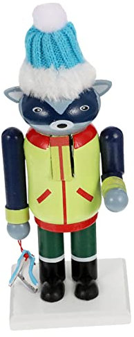 COLLBATH Décoration Casse-Noisette Dessin Animé Bois Figurine Animal Créative Cadeau Décoration Bureau Fête